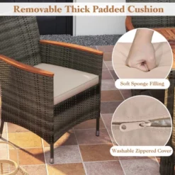 Tangkula 9PCS Patio Rattan Furniture Dining Set Acacia Wood Table Cushioned Chair For Outdoor -Tangkula Shop GUEST 0a622a96 abfa 48f7 8051 b047348b7d5a