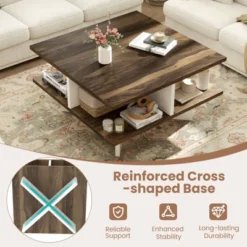 Tangkula 2-Tier Square Coffee Table W/ Storage Farmhouse Modern Accent Table Center Table 14 Tangkula 2-Tier Square Coffee Table W/ Storage Farmhouse Modern Accent Table Center Table -Tangkula Shop GUEST 0a8b8a38 5f4c 427a ae9f d4ccf0cdeb0e