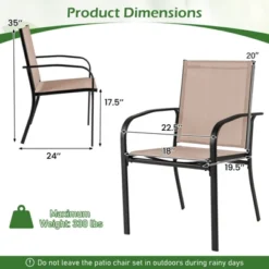Tangkula Outdoor Dining Chairs Set Of 2 W/ Breathable Fabric Armrests High Back -Tangkula Shop GUEST 0afaf6a7 0521 42cb 92dd 771c910f761f
