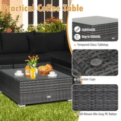 Tangkula 7PCS Patio Rattan Sectional Sofa Set Outdoor Furniture Set W/ Cushions -Tangkula Shop GUEST 0b2dc9d9 b2b7 40ad 86d7 63c9fe2c0b48