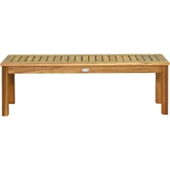 Tangkula Acacia Wood Outdoor Backless Bench Rustic Patio Dining Bench With Slatted Seat -Tangkula Shop GUEST 0b4eb2d6 9431 4369 a7bb 146562e856ac
