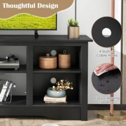 Tangkula 58" TV Stand Entertainment Center W/ 3-Adjustable Shelves For 65" TV Black 12 Tangkula 58" TV Stand Entertainment Center W/ 3-Adjustable Shelves For 65" TV Black -Tangkula Shop GUEST 0b6df522 78f4 4b31 8297 6a2590084ae0