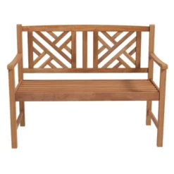 Tangkula 2-Person Acacia Wood Bench Outdoor Slats Loveseat Chair With Armrest 800lbs Load Capacity Comfortable Patio Chair -Tangkula Shop GUEST 0bc9f476 9794 4328 8a7c 10522d529589