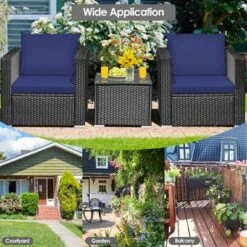 Tangkula 3-Piece Outdoor Rattan Conversation Set - Navy Blue Cushions 13 Tangkula 3-Piece Outdoor Rattan Conversation Set - Navy Blue Cushions -Tangkula Shop GUEST 0be69e0b 95a9 4302 a792 4cdf848ea24b