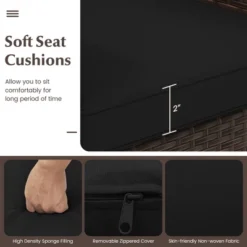 Tangkula 3 PCS Outdoor Conversation Set W/ Cushioned Seat & Tempered Glass Tabletop 18 Tangkula 3 PCS Outdoor Conversation Set W/ Cushioned Seat & Tempered Glass Tabletop -Tangkula Shop GUEST 0c01dbc8 3466 4ba0 a023 1a992d09873a