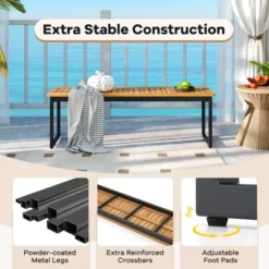 Tangkula 51" Acacia Wood Patio Dining Bench Set - Set of 2 Backless Outdoor Benches 16 Tangkula 51" Acacia Wood Patio Dining Bench Set - Set of 2 Backless Outdoor Benches -Tangkula Shop GUEST 0c0efe4e 6eeb 4007 ad8f 616ed1f96bac