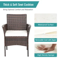 Tangkula 4 PCS Outdoor Rattan Dining Chair Set with Zippered Cushions 17 Tangkula 4 PCS Outdoor Rattan Dining Chair Set with Zippered Cushions -Tangkula Shop GUEST 0c794439 d6e8 4c27 ba1f d402e721dff8