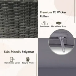 Tangkula 3-Piece PE Wicker Patio Bistro Set with Tempered Glass Table -Tangkula Shop GUEST 0c8c351a d899 49d0 a759 0bce84eab017