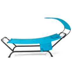 Tangkula Chaise Lounge Bed W/ Detachable Sunshade Canopy Hammock W/ Rustproof Metal Stand -Tangkula Shop GUEST 0ca7de17 c492 427f 8f6f ee44a5806449
