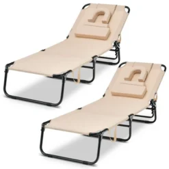 Tangkula 2PCS 5-Position Lounge Chair Adjustable Beach Chaise W/ Face Cavity & Pillows -Tangkula Shop GUEST 0d594c42 2826 4acb a0c6 c4733a50d61b