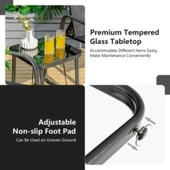 Tangkula 3-Piece Outdoor Bistro Set with Adjustable Reclining Chairs & Tempered Glass Table -Tangkula Shop GUEST 0daa3d4e ecb8 4abb adc5 b4714cdb04ed