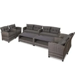Tangkula 4-Piece Outdoor Patio Furniture Set: Rattan Wicker Conversation Sofa Set -Tangkula Shop GUEST 0dd8e102 e00a 40bb 9091 ecdd33ee0a8b