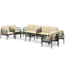 Tangkula 8-Piece Outdoor Wicker Conversation Set - Patio Bistro Furniture with Cushions -Tangkula Shop GUEST 0df21587 2790 4993 b66b 4affa71a69f9