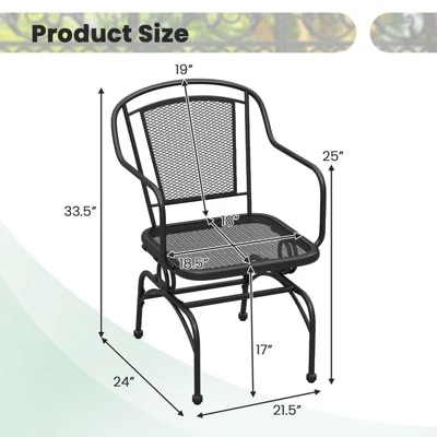 Tangkula 4-Piece Patio Rocking Chair Set with Breathable Metal Mesh 8 Tangkula 4-Piece Patio Rocking Chair Set with Breathable Metal Mesh - Image 8