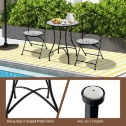 Tangkula 24" Bistro Table W/ Ceramic Tile Tabletop Heavy-Duty Metal Structure Patio -Tangkula Shop GUEST 0e26f198 e36b 4b3d 8cfa fb3f0f0df28d