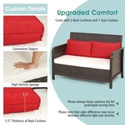 Tangkula 2PCS Patio Rattan Furniture Set Loveseat W/Coffee Table For Garden Porch Backyard Brown -Tangkula Shop GUEST 0e44f188 a664 4928 9a5e 84ef67c099a1