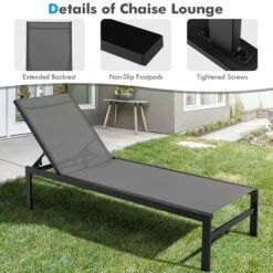 Tangkula Patio Chaise Lounge Outdoor Adjustable Lounge Chair W/ 6-Position Backrest Grey 12 Tangkula Patio Chaise Lounge Outdoor Adjustable Lounge Chair W/ 6-Position Backrest Grey -Tangkula Shop GUEST 0e666d72 da47 4cfa b843 dc21c32f81f0