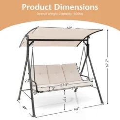 Tangkula 3PCS Hammock Chair Patio Porch Swing W/ Adjustable Canopy Removable Pads 8 Tangkula 3PCS Hammock Chair Patio Porch Swing W/ Adjustable Canopy Removable Pads -Tangkula Shop GUEST 0e7c579b b2c5 4291 84ae 9a725ca51a5f