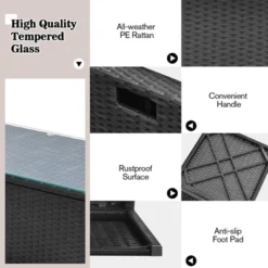 Tangkula 9-Piece Outdoor Wicker Sectional Set with Gas Fire Pit Table -Tangkula Shop GUEST 0e87fd05 5393 4fc3 9f61 d53725cd086a