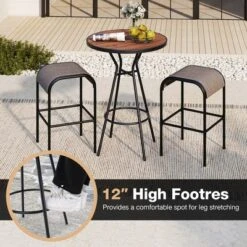Tangkula 3 PCS Patio Bistro Set Round Table W/ 1.6" Umbrella Hole & 2 Stools Metal Frame 13 Tangkula 3 PCS Patio Bistro Set Round Table W/ 1.6" Umbrella Hole & 2 Stools Metal Frame -Tangkula Shop GUEST 0ebfc447 f07a 4048 8d8a 3d890b28702f