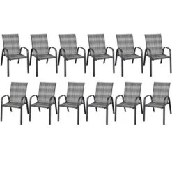 Tangkula 12PCS Outdoor PE Wicker Stacking Dining Chairs Patio Arm Chairs 18 Tangkula 12PCS Outdoor PE Wicker Stacking Dining Chairs Patio Arm Chairs -Tangkula Shop GUEST 0f03d856 eb33 469f a39a 275e515a3fea