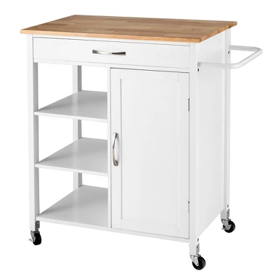 Tangkula Mobile Kitchen Island Cart Serving Utility Trolley Drawer Shelf Towel Rack 12 Tangkula Mobile Kitchen Island Cart Serving Utility Trolley Drawer Shelf Towel Rack - Image 12