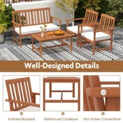 Tangkula 4-Piece Acacia Wood Patio Conversation Set Outdoor Furniture Set W/ 2 Armchairs 15 Tangkula 4-Piece Acacia Wood Patio Conversation Set Outdoor Furniture Set W/ 2 Armchairs -Tangkula Shop GUEST 0f6b7593 f019 4812 87e3 ba4f7e4dcace 1