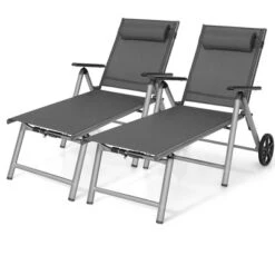 Tangkula 2PCS Outdoor Patio Recliner Chairs - Adjustable Folding Chaise Lounge with Wheels 17 Tangkula 2PCS Outdoor Patio Recliner Chairs - Adjustable Folding Chaise Lounge with Wheels -Tangkula Shop GUEST 0f7566d8 0693 4477 bce2 c55b706cf21b