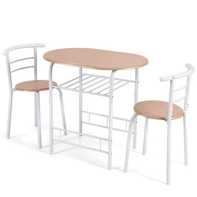 Tangkula 3 PCS Kitchen Dining Set Compact Bistro Pub 2 Chairs & Table 10 Tangkula 3 PCS Kitchen Dining Set Compact Bistro Pub 2 Chairs & Table - Image 10