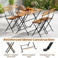 Tangkula 5-Piece Patio Dining Set with Acacia Wood and 4 Folding Chairs -Tangkula Shop GUEST 0fd4a65b a2a3 4e85 b2b8 d41bd23770a1