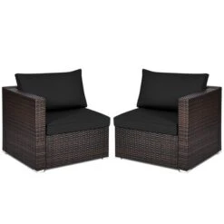 Tangkula 2-Piece Rattan Corner Sofa Set | Durable Outdoor Patio Furniture with Cushions -Tangkula Shop GUEST 0ff44002 290a 4b43 ad2b d1a9b7a0815d