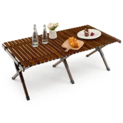 Tangkula Folding Wooden Camping Table Portable Picnic Table W/ Carry Bag Roll-up Bamboo Tabletop Outdoor Travel Camping Table Natural/Coffee 19 Tangkula Folding Wooden Camping Table Portable Picnic Table W/ Carry Bag Roll-up Bamboo Tabletop Outdoor Travel Camping Table Natural/Coffee -Tangkula Shop GUEST 1011fdf6 155b 4aa9 bff5 320f2e3a5d38