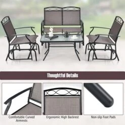 Tangkula 4PCS Outdoor Glider Chair & Table Set Patio Conversation Furniture Set 16 Tangkula 4PCS Outdoor Glider Chair & Table Set Patio Conversation Furniture Set -Tangkula Shop GUEST 104a0c49 53e9 47f1 ab6b 5a0ab1c2aa9f
