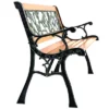 Tangkula Garden Iron Bench - 49" Outdoor Hardwood Porch & Path Chair
