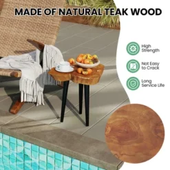 Tangkula Teak Wood End Table Solid Live Edge Outdoor Side Table W/ Irregular Tabletop 15 Tangkula Teak Wood End Table Solid Live Edge Outdoor Side Table W/ Irregular Tabletop -Tangkula Shop GUEST 107c6a95 ed7c 49bf a349 4fa2803787e3