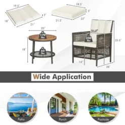 Tangkula 3-Piece Patio Wicker Bistro Set with Cushions & Storage Coffee Table -Tangkula Shop GUEST 108e5448 e5a1 498c ba59 02ebe086f070