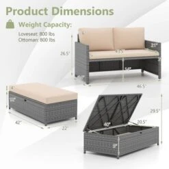 Tangkula Outdoor Rattan Daybed with 31 Gallon Storage Ottoman -Tangkula Shop GUEST 109dd334 9490 4503 83f2 d3751acf2d4c