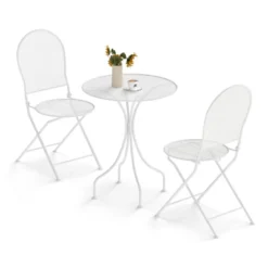 Tangkula 3 Piece Patio Set W/ Rattan-like Pattern Metal Patio Folding Bistro Set For 2 -Tangkula Shop GUEST 1119d44f d97b 4b0a 8ecd 95c076481d8b