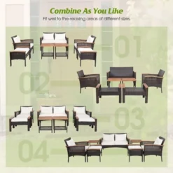Tangkula 7PCS Patio Rattan Sofa Set Outdoor Wicker Conversation Set W/ Coffee Tables -Tangkula Shop GUEST 11922cfb fc1e 411d a4f0 15c5fbaa3fff