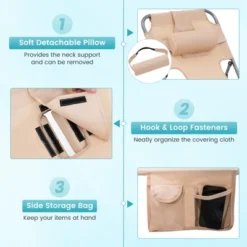 Tangkula 2PCS Beach Lounge Chair Reclining Chair With 5 Adjustable Positions Detachable Pillow &Hand Ropes Blue/Black/Gray/Turquoise/Beige/Pink 13 Tangkula 2PCS Beach Lounge Chair Reclining Chair With 5 Adjustable Positions Detachable Pillow &Hand Ropes Blue/Black/Gray/Turquoise/Beige/Pink -Tangkula Shop GUEST 11adf1e0 1628 4246 892c 0d6f5f45aa0b