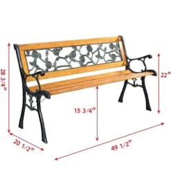 Tangkula Garden Iron Bench - 49" Outdoor Hardwood Porch & Path Chair 17 Tangkula Garden Iron Bench - 49" Outdoor Hardwood Porch & Path Chair -Tangkula Shop GUEST 11cf3082 e40a 4a8c 885f 6f10e1ceee67