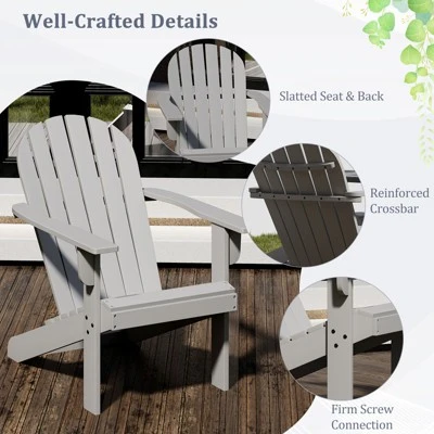 Tangkula Set of 2 Patio Adirondack Chairs with Inclined Seat and Wide Armrests 2 Tangkula Set of 2 Patio Adirondack Chairs with Inclined Seat and Wide Armrests - Image 2