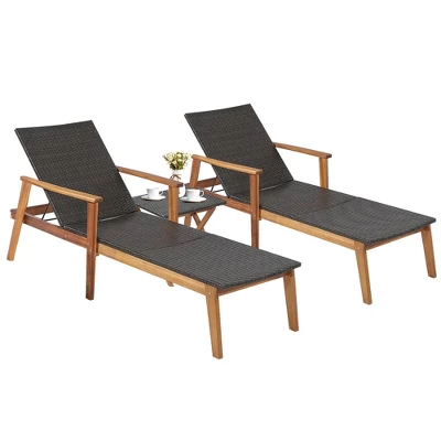 Tangkula 2-Piece Outdoor Lounge Chair and Folding Side Table Set 9 Tangkula 2-Piece Outdoor Lounge Chair and Folding Side Table Set - Image 9