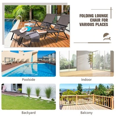 Tangkula 2PCS Chaise Lounge Adjustable Patio Poolside Recliner Chair Outdoor 7 Tangkula 2PCS Chaise Lounge Adjustable Patio Poolside Recliner Chair Outdoor - Image 7