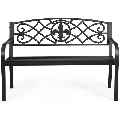 Tangkula Metal Garden Bench - Heavy-Duty Outdoor Park Loveseat Chair 4 Tangkula Metal Garden Bench - Heavy-Duty Outdoor Park Loveseat Chair - Image 4