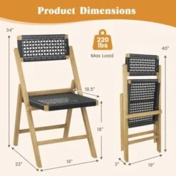 Tangkula 2PCS Folding Chairs W/ Woven Rope Seat & High Back Indonesia Teak Patio -Tangkula Shop GUEST 1318b44e a100 433f 93ad 0f4eec9be0e5 1