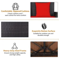 Tangkula Outdoor Wicker Porch Swing Bench 2-Person Patio Rattan Swing Chair W/ Soft Cushions White/Turquoise/Red/Black 16 Tangkula Outdoor Wicker Porch Swing Bench 2-Person Patio Rattan Swing Chair W/ Soft Cushions White/Turquoise/Red/Black -Tangkula Shop GUEST 132442a1 5190 4989 8eb5 2abd8f5fd97e