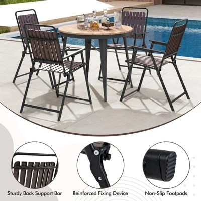 Tangkula 4-Piece Portable Patio Folding Chairs with Heavy-Duty 400 lbs Capacity 4 Tangkula 4-Piece Portable Patio Folding Chairs with Heavy-Duty 400 lbs Capacity - Image 4