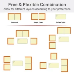 Tangkula 8PCS Rattan Patio Conversation Set Outdoor Furniture Set W/ Black Cushions -Tangkula Shop GUEST 13b68da3 2be3 497c b4c0 b3364f25dc17