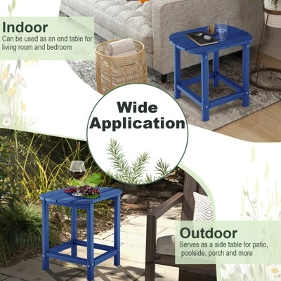 Tangkula 2-Piece Weather-Resistant Adirondack Side Tables - Durable HDPE Navy 4 Tangkula 2-Piece Weather-Resistant Adirondack Side Tables - Durable HDPE Navy - Image 4